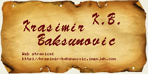 Krasimir Bakšunović vizit kartica